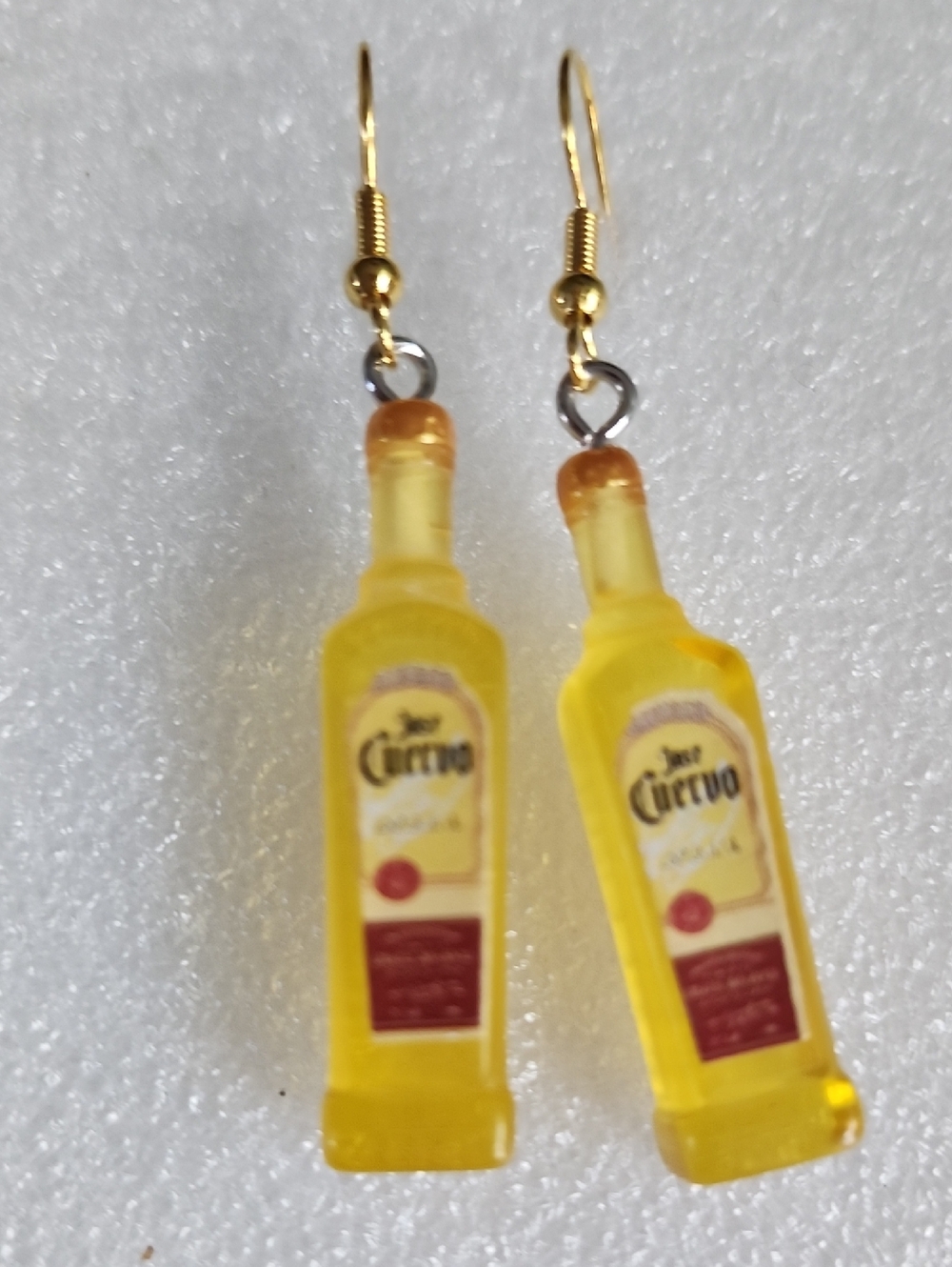Hand Crafted Yellow Bottle Dangle Earrings